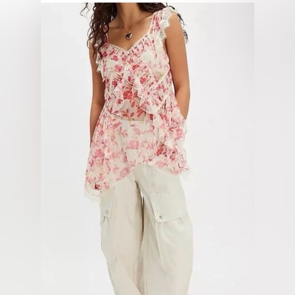 Free People Ivie sheer top- size XL - Picture 2 of 5
